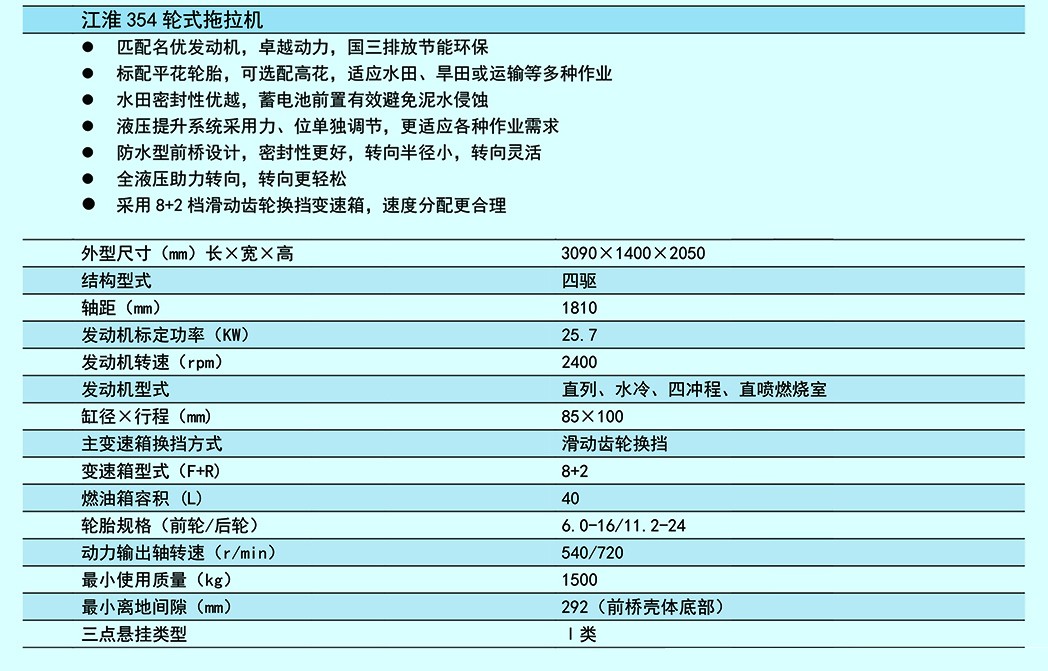 江淮354輪式拖拉機(jī)